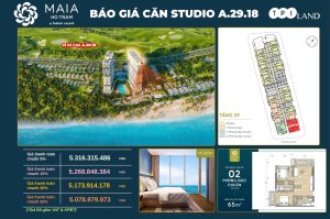 Bán căn 2 phòng ngủ view biển tầng cao Maia Resort Hồ Tràm